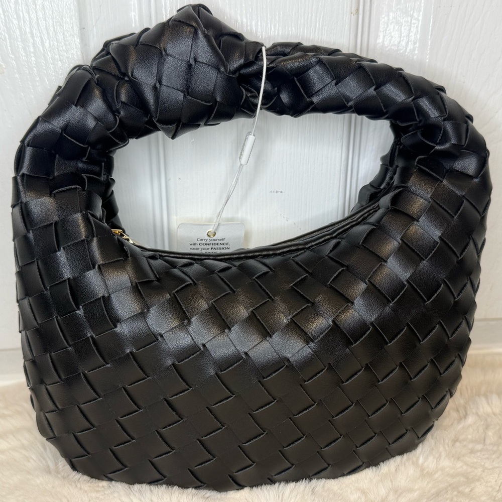 URBAN EXPRESSIONS WOVEN KNOT HOBO VEGAN PURSE HANDBAG - Picture 2 of 16